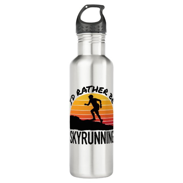 Ich würde lieber auf dem Skyrun-Trail laufen Edelstahlflasche (Vorderseite)
