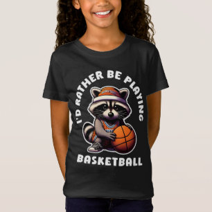 Ich würde lieber Basketball spielen Lustiges Wasch T-Shirt