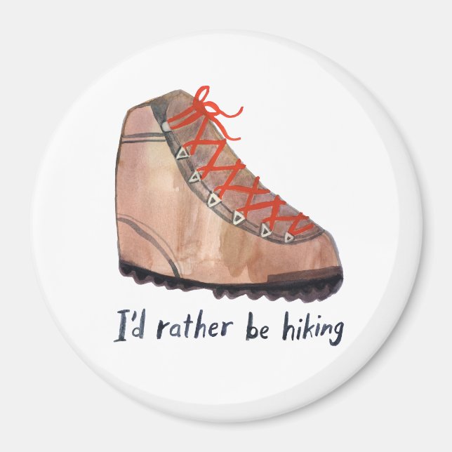 Ich würde lieber Boots Watercolor wandern Magnet (Vorne)