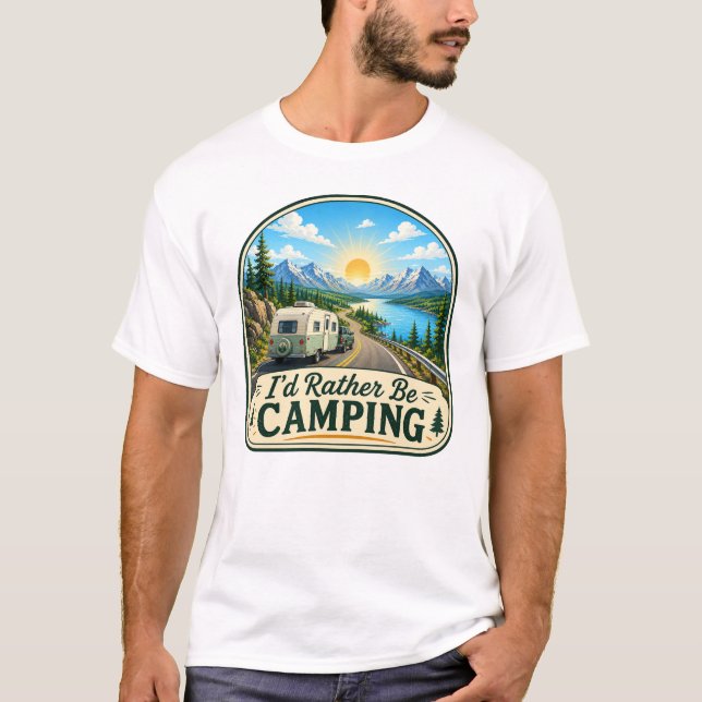 Ich würde lieber campen T-Shirt (Vorderseite)