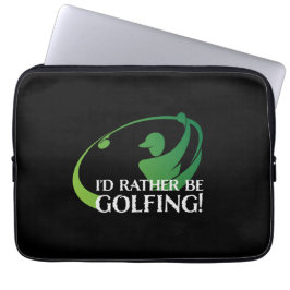 Ich würde lieber das Golfer Sports Black Golf spie Laptopschutzhülle