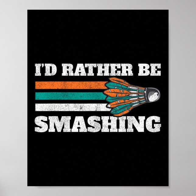 Ich würde lieber den Shuttle Retro Badminton zersc Poster (Vorne)