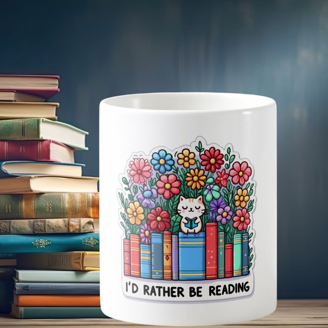 Ich würde lieber die Cat-Kaffee-Tasse lesen Kaffeetasse (Von Creator hochgeladen)