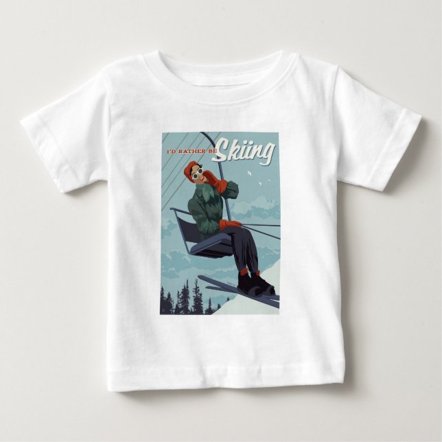 Ich würde lieber Druck überspringen Baby T-shirt (Vorderseite)