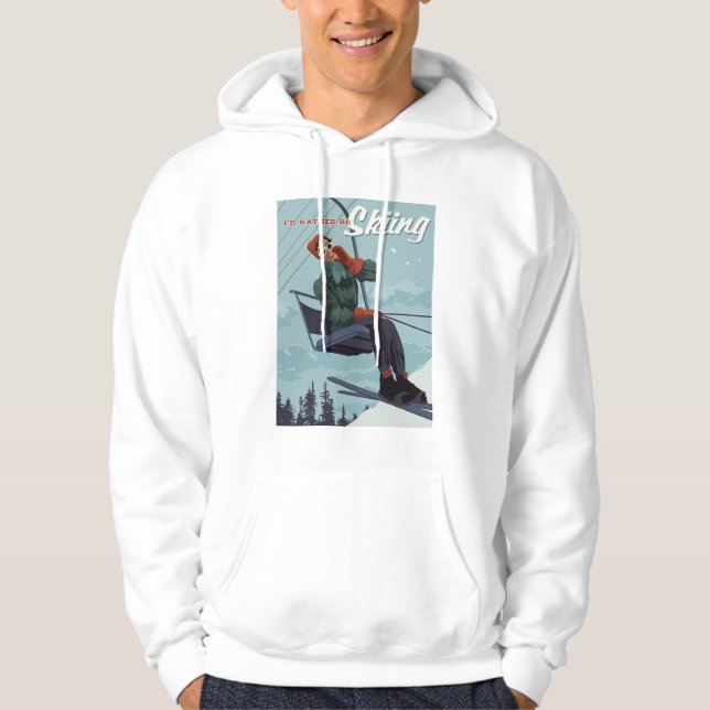Ich würde lieber Druck überspringen Hoodie (Vorderseite)
