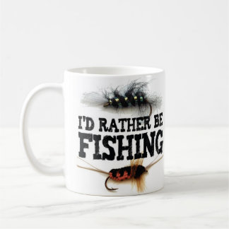 "Ich würde lieber fischen" Fliegen der Krawatte Fl Kaffeetasse