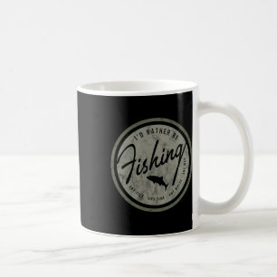 Ich würde lieber fischen! Retro Kaffeetasse