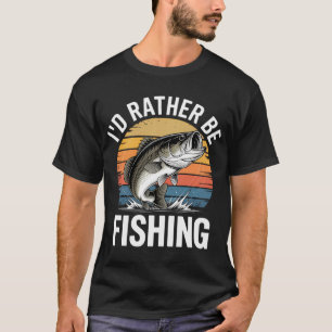 Ich würde lieber fischen - Vintage-Bass-Fisch-Desi T-Shirt