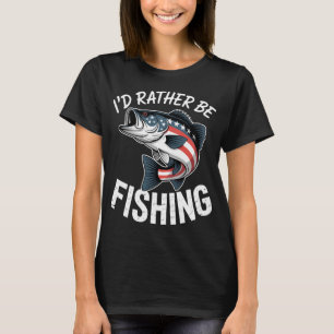 Ich würde lieber fischen - Vintage-Bass-Fisch-Desi T-Shirt