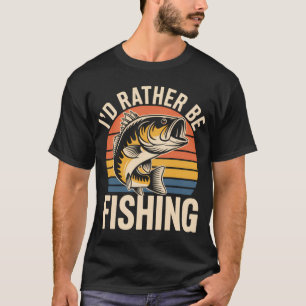 Ich würde lieber fischen - Vintage-Bass-Fisch-Desi T-Shirt
