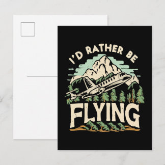 Ich würde lieber fliegen. Flugzeug Einladungspostkarte
