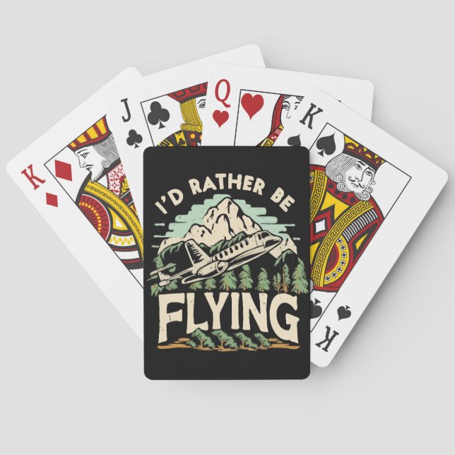 Ich würde lieber fliegen. Flugzeug Spielkarten (Rückseite)