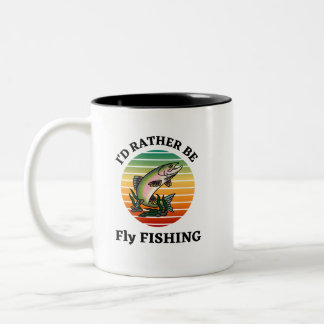 Ich würde lieber Fliegenfischen. Fischer, Sportler Zweifarbige Tasse