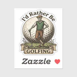 Ich würde lieber Golf spielen  Aufkleber