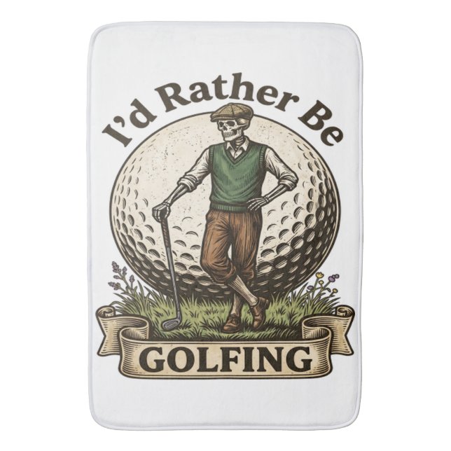 Ich würde lieber Golf spielen  Badematte (Vorderseite Vertikal)