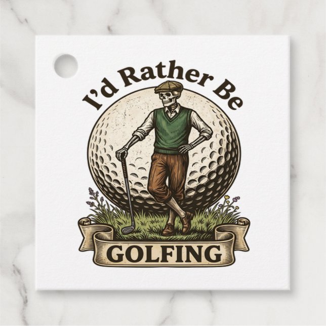 Ich würde lieber Golf spielen  Geschenkanhänger (Vorderseite)