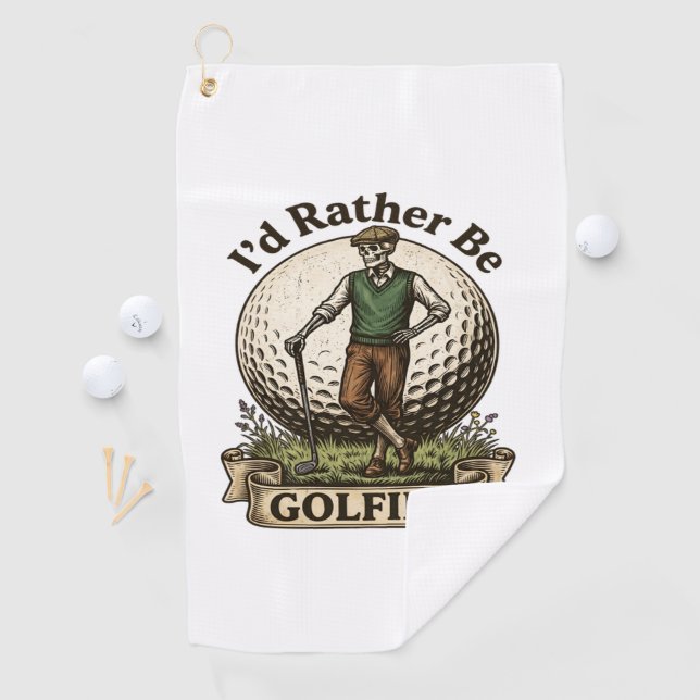Ich würde lieber Golf spielen  Golfhandtuch (Insitu)