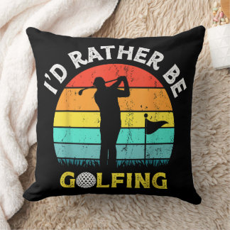 Ich würde lieber Golf spielen Lustiger Retro-Sonne Kissen