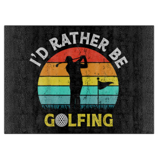 Ich würde lieber Golf spielen Lustiger Retro-Sonne Schneidebrett