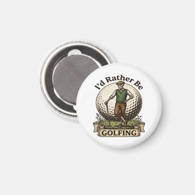 Ich würde lieber Golf spielen  Magnet (Vorderseite/Rückseite)