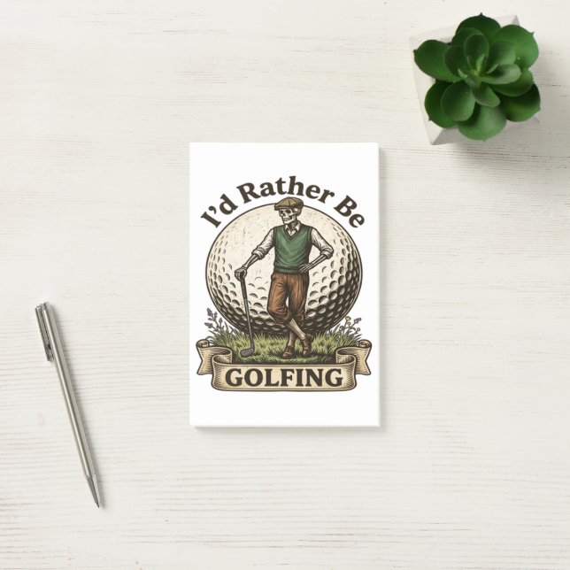 Ich würde lieber Golf spielen  Post-it Klebezettel (Büro)