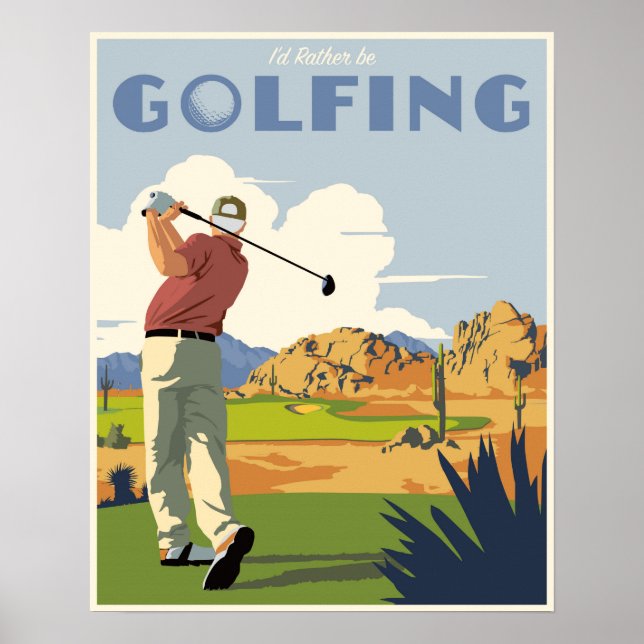 Ich würde lieber Golf spielen Poster (Vorne)
