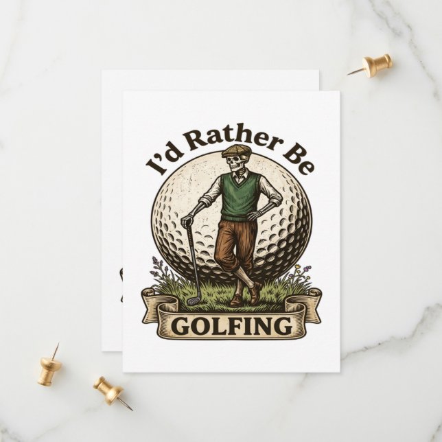Ich würde lieber Golf spielen  Save The Date (Vorderseite/Rückseite Beispiel)