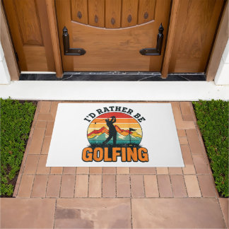 Ich würde lieber Golf spielen Vintage Retro Sonnen Fußmatte