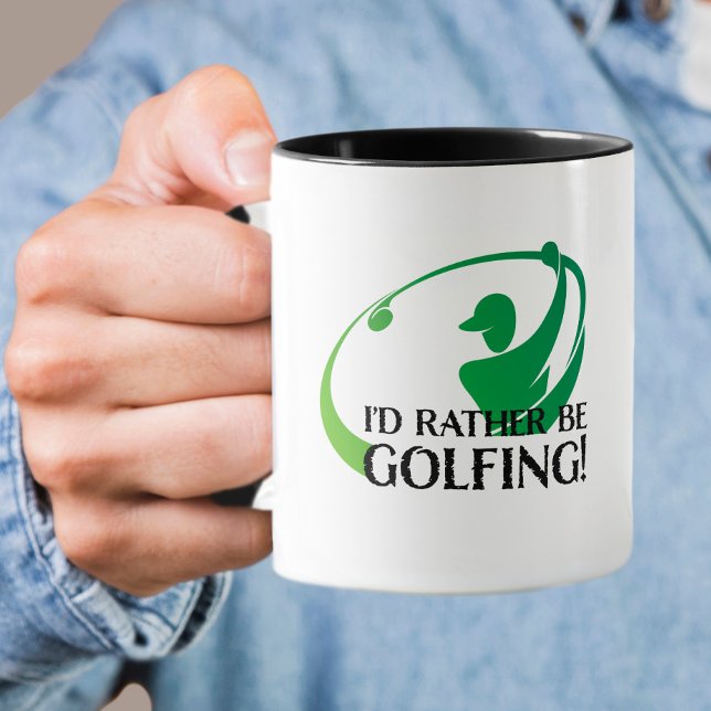 Ich würde lieber Golfer Golfspielen Modernes Golfa Tasse (I'd Rather Be Golfing Golfers Modern Men's Golf Sports Quote Mug)