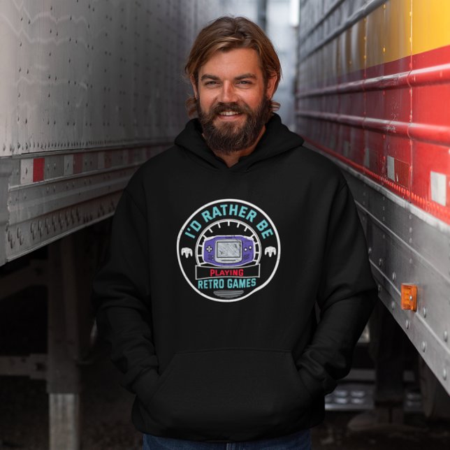 Ich würde lieber Handheld-Retro-Spiele spielen Hoodie (Von Creator hochgeladen)