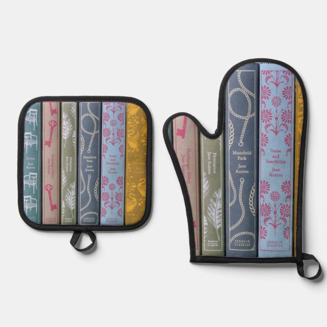Ich würde lieber Jane Austen lesen Ofenhandschuh & Topflappen-Set (Vorderseite)