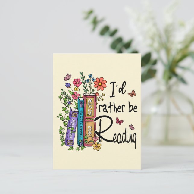 Ich würde lieber lesen postkarte (Stehend Vorderseite)