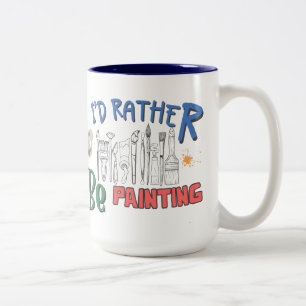 Ich würde lieber malen 15oz Keramikbecher Zweifarbige Tasse