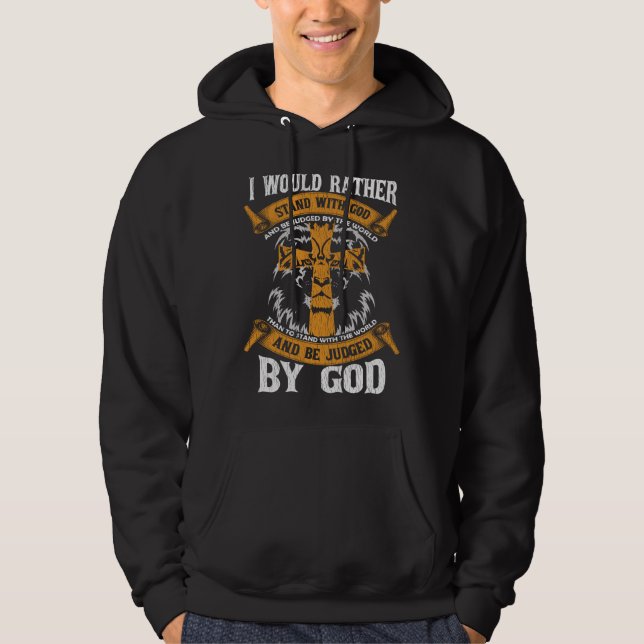 Ich würde lieber mit Gott Jesus Christliches Gesch Hoodie (Vorderseite)