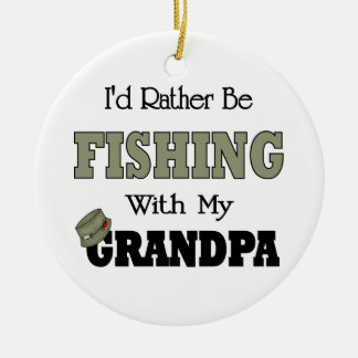 Ich würde lieber mit Opa fischen Keramik Ornament