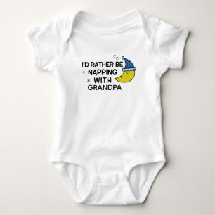 Ich würde lieber mit Opa nappen Baby Strampler