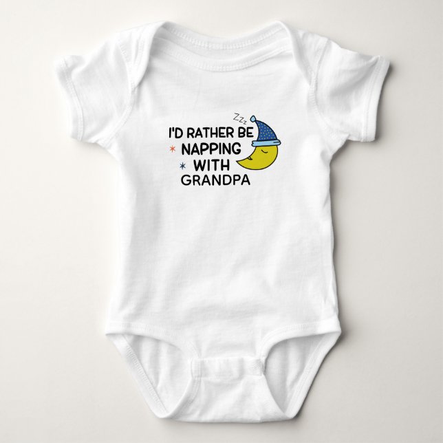 Ich würde lieber mit Opa nappen Baby Strampler (Vorderseite)