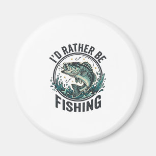Ich würde lieber mit Vintage-Bass-Angler-T-Shirt a Magnet