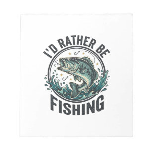 Ich würde lieber mit Vintage-Bass-Angler-T-Shirt a Notizblock