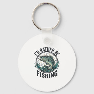 Ich würde lieber mit Vintage-Bass-Angler-T-Shirt a Schlüsselanhänger