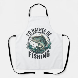 Ich würde lieber mit Vintage-Bass-Angler-T-Shirt a Schürze