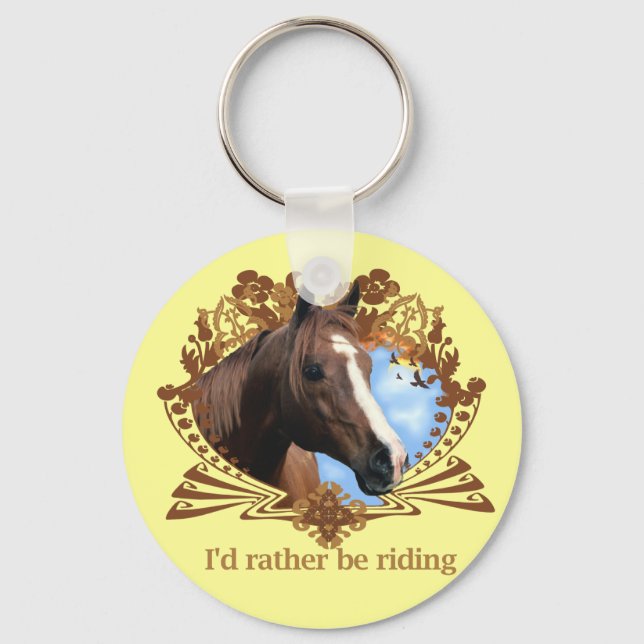 Ich würde lieber Pferde reiten Schlüsselanhänger (Vorderseite)
