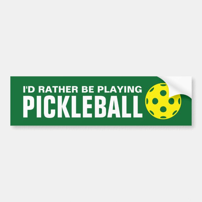 Ich würde lieber pickleball lustig spielen autoaufkleber (Vorne)