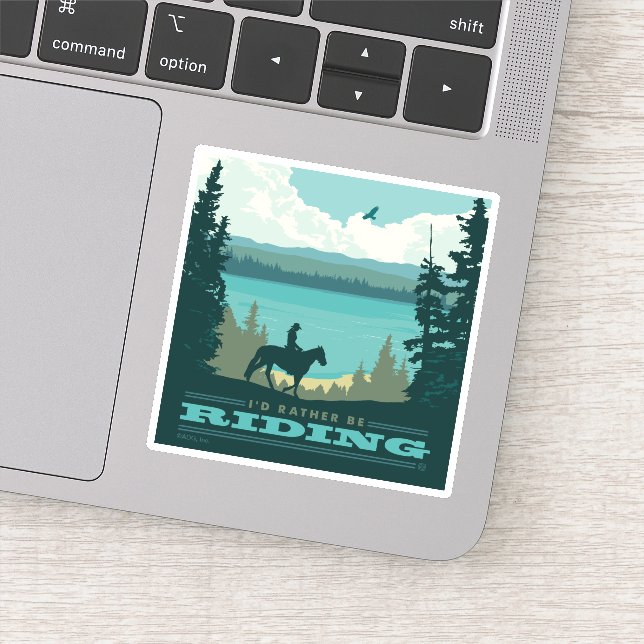 Ich würde lieber reiten aufkleber (Detail)