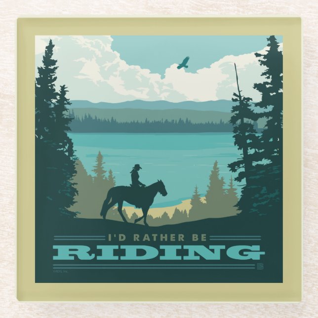 Ich würde lieber reiten glasuntersetzer (Vorderseite)