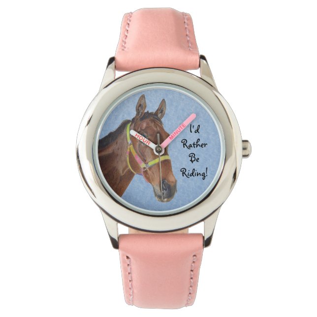 Ich würde lieber reiten! Pferd Armbanduhr (Vorderseite)