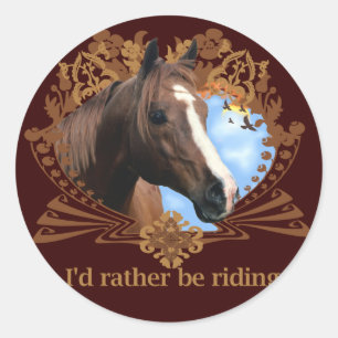 Ich würde lieber reiten runder aufkleber
