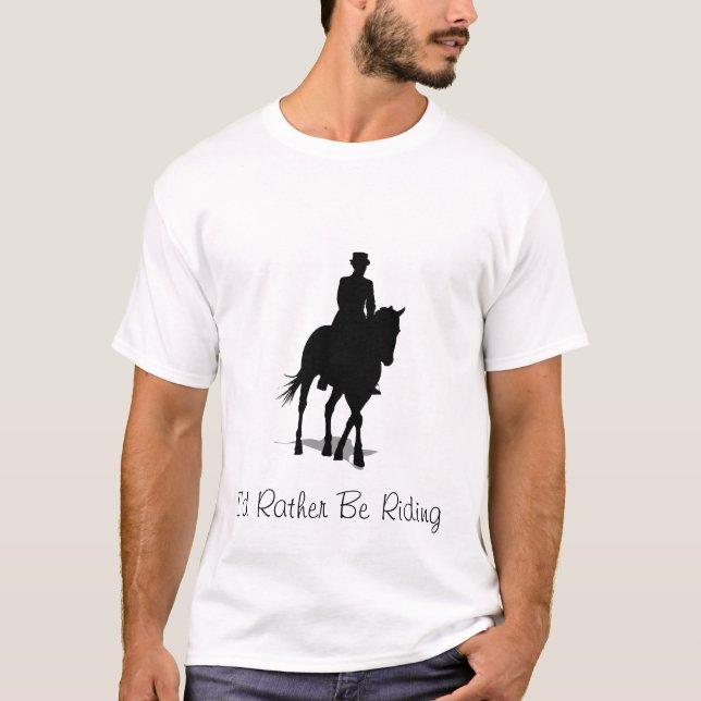 Ich würde lieber reiten - Silhouette Pferd Shirt (Vorderseite)