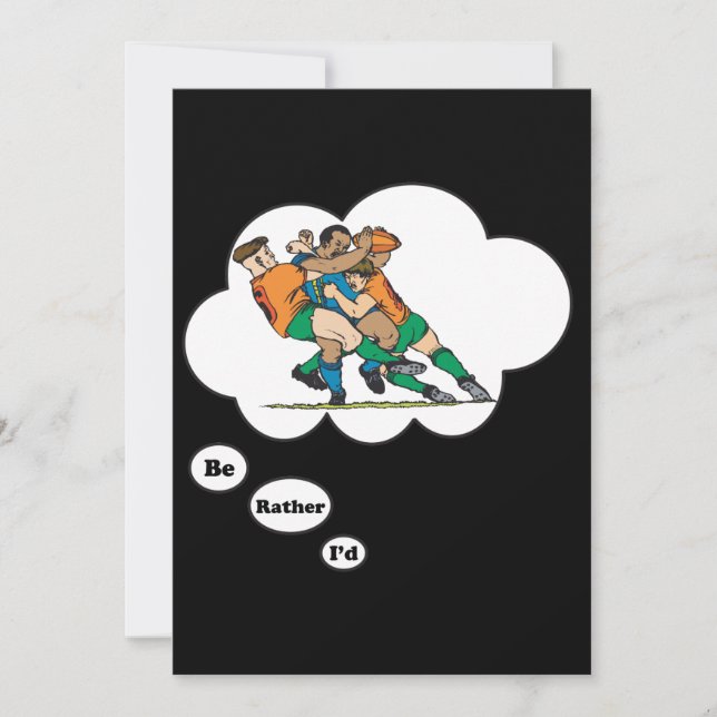 Ich würde lieber Rugby 2 spielen Einladung (Vorderseite)