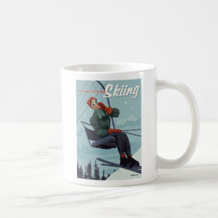 Ich würde lieber Ski fahren Druck Kaffeetasse